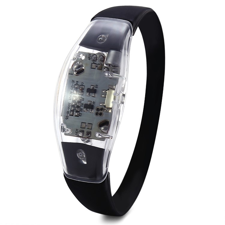 Outdoor Voice Control LED Light Glows Silicone Wristband - Red Light-2