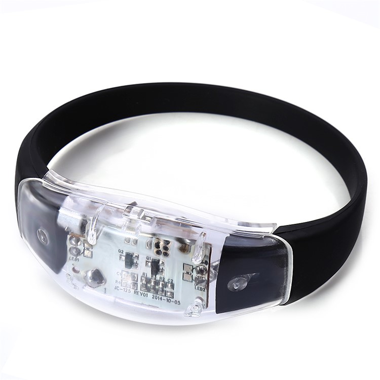 Outdoor Voice Control LED Light Glows Silicone Wristband - Red Light-3