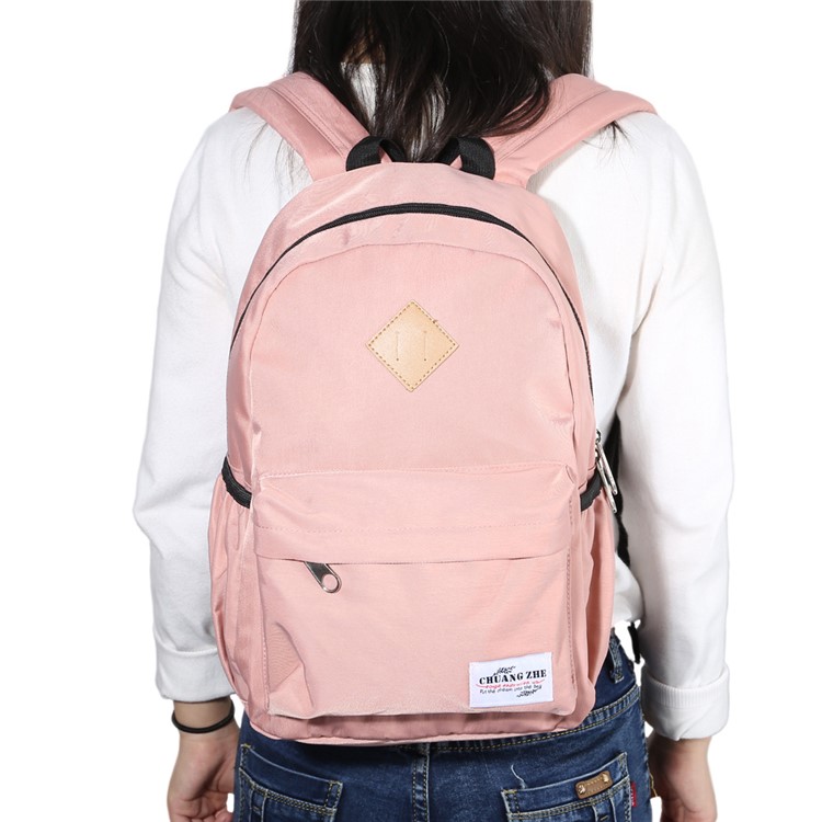 Nylon Polyeseter Leisure Backpack Rucksack Outdoor Hiking Bag for Boys and Girls - Pink-6