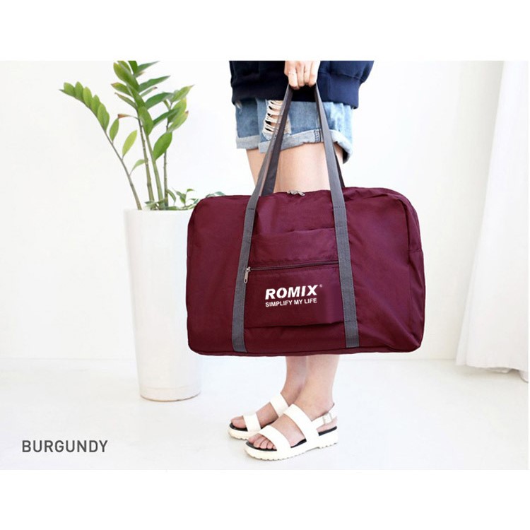 ROMIX RH43 Foldable Travel Waterproof Nylon Handbag - Wine Red-2
