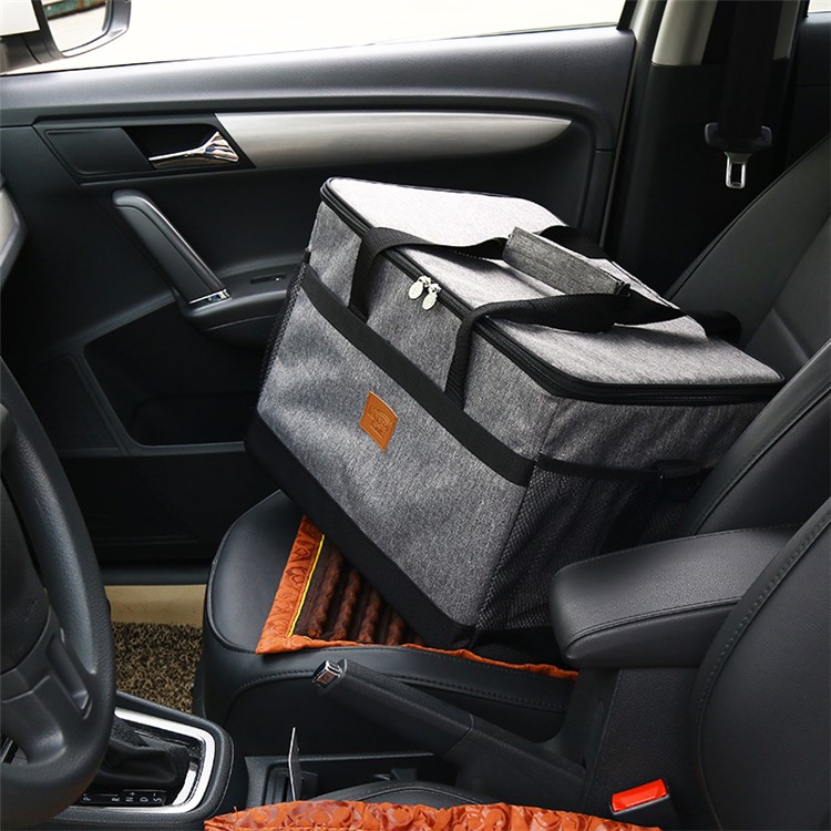 KINNET 33L Large Waterproof Insulation Outdoor Picnic Box Cooler Bag with Shoulder / Hand Straps - Grey-6