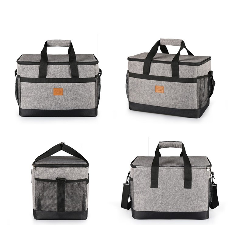 KINNET 33L Large Waterproof Insulation Outdoor Picnic Box Cooler Bag with Shoulder / Hand Straps - Grey-7