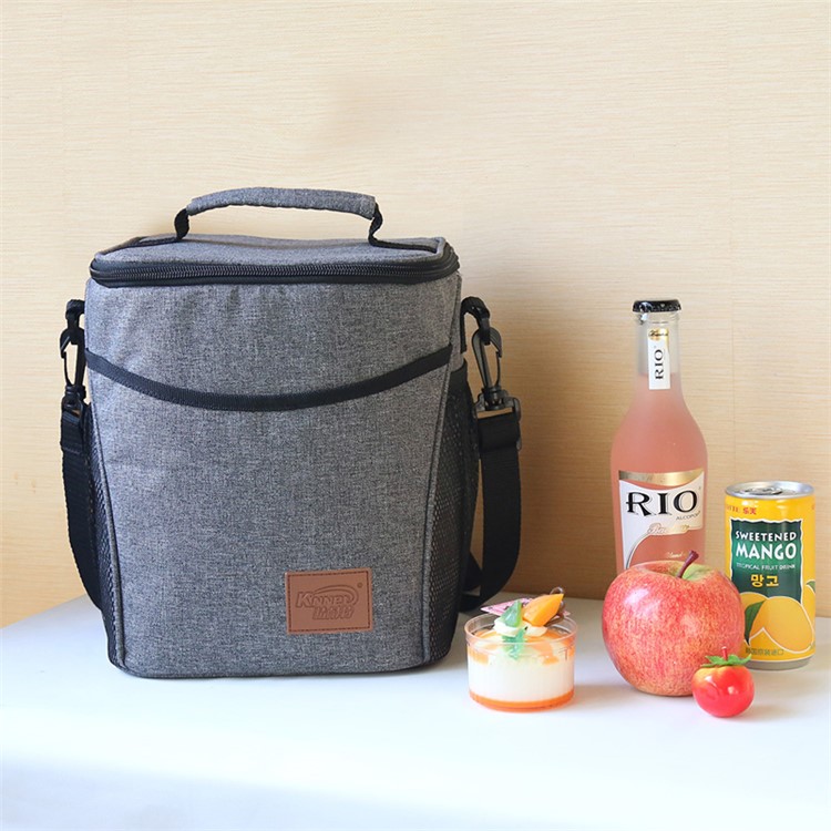 KINNET 9L Oxford Cloth Waterproof Insulation Lunch Box Bag Outdoor Camping Picnic Handbag - Grey-1