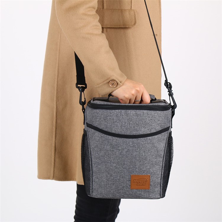 KINNET 9L Oxford Cloth Waterproof Insulation Lunch Box Bag Outdoor Camping Picnic Handbag - Grey-2