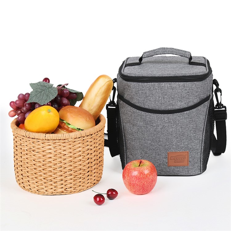 KINNET 9L Oxford Cloth Waterproof Insulation Lunch Box Bag Outdoor Camping Picnic Handbag - Grey-4