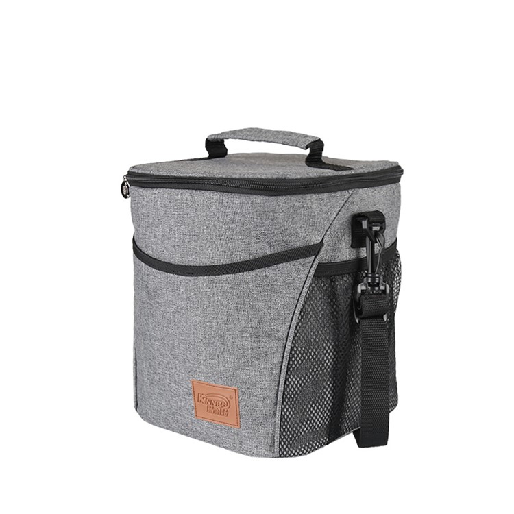 KINNET 9L Oxford Cloth Waterproof Insulation Lunch Box Bag Outdoor Camping Picnic Handbag - Grey-5