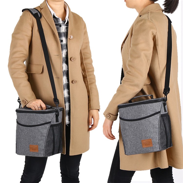 KINNET 9L Oxford Cloth Waterproof Insulation Lunch Box Bag Outdoor Camping Picnic Handbag - Grey-8