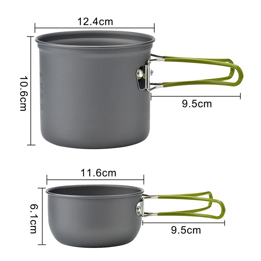 DS-101 Camping Hiking Foldable Cookware Set Pot Pan-3