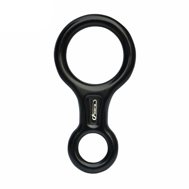 ASOL 35KN Figure 8 Aluminum-magnesium Alloy Descender Metal Descender for Rappelling Climbing - Black-1