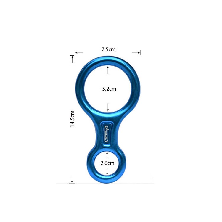 ASOL Aluminum-magnesium Alloy 35KN Figure 8 Descender Rigging Plate for Rappelling Climbing - Blue-2