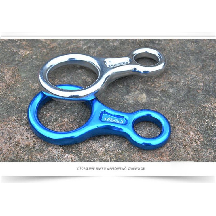ASOL Aluminum-magnesium Alloy 35KN Figure 8 Descender Rigging Plate for Rappelling Climbing - Blue-5