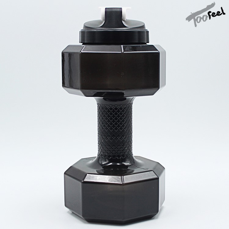 2.2L Dumbbell Water Jug Eco-friendly Sports Fitness Exercise Water Bottle Cup - Black-7