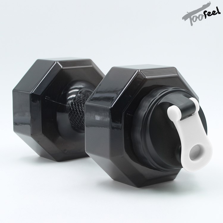 2.2L Dumbbell Water Jug Eco-friendly Sports Fitness Exercise Water Bottle Cup - Black-9