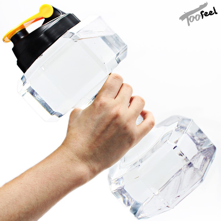 2.2L Dumbbell Shape Water Bottle Fitness Equipment Sport Kettle Space Cup - Transparent-1