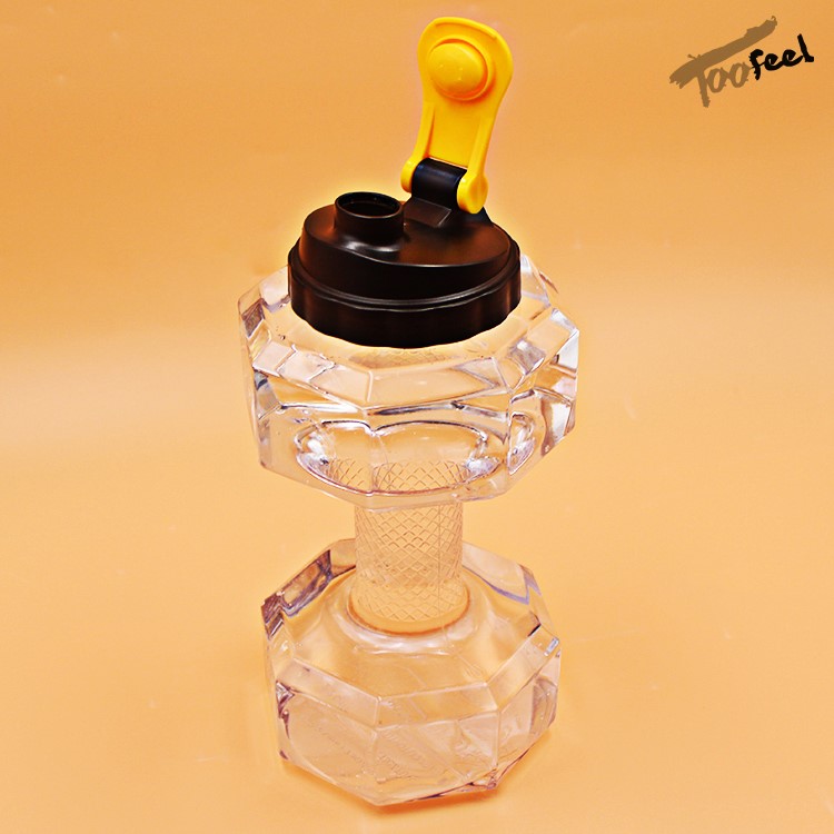 2.2L Dumbbell Shape Water Bottle Fitness Equipment Sport Kettle Space Cup - Transparent-10
