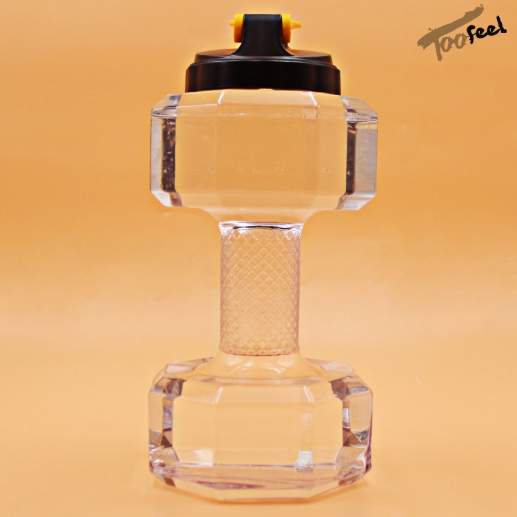 2.2L Dumbbell Shape Water Bottle Fitness Equipment Sport Kettle Space Cup - Transparent-6