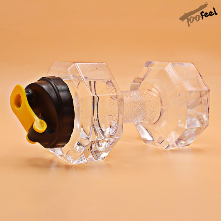 2.2L Dumbbell Shape Water Bottle Fitness Equipment Sport Kettle Space Cup - Transparent-7