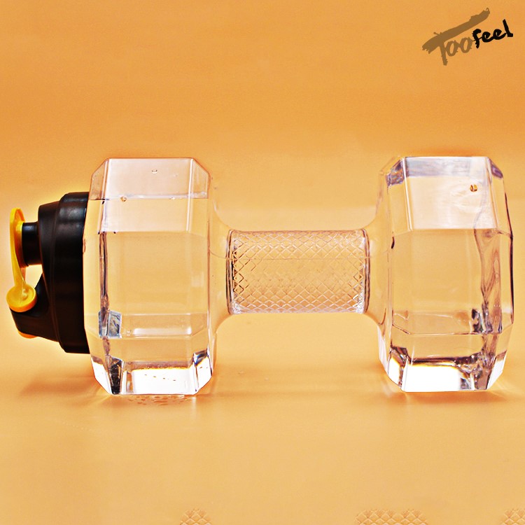 2.2L Dumbbell Shape Water Bottle Fitness Equipment Sport Kettle Space Cup - Transparent-8