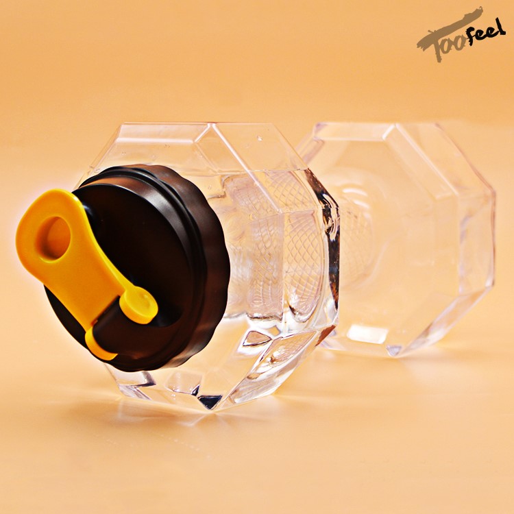 2.2L Dumbbell Shape Water Bottle Fitness Equipment Sport Kettle Space Cup - Transparent-9