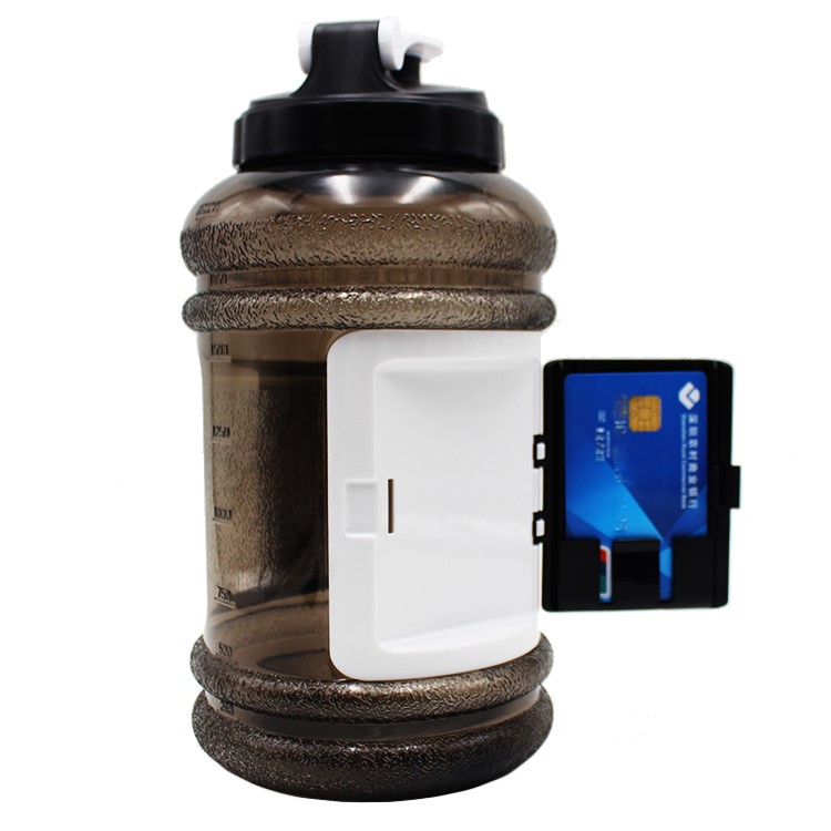 2.5L BPA-Free PETG Sports Portable Water Bottle with Storage Space and Handle - Black-1