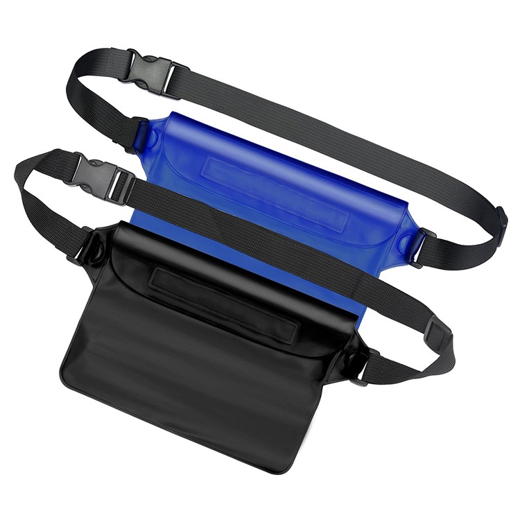 2Pcs/Set Universal PVC 2M Underwater Waterproof Case Bag Pouch (YF220-150) - Black + Blue-1