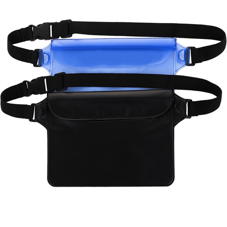 2Pcs/Set Universal PVC 2M Underwater Waterproof Case Bag Pouch (YF220-150) - Black + Blue-2