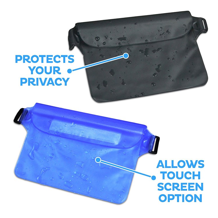 2Pcs/Set Universal PVC 2M Underwater Waterproof Case Bag Pouch (YF220-150) - Black + Blue-3