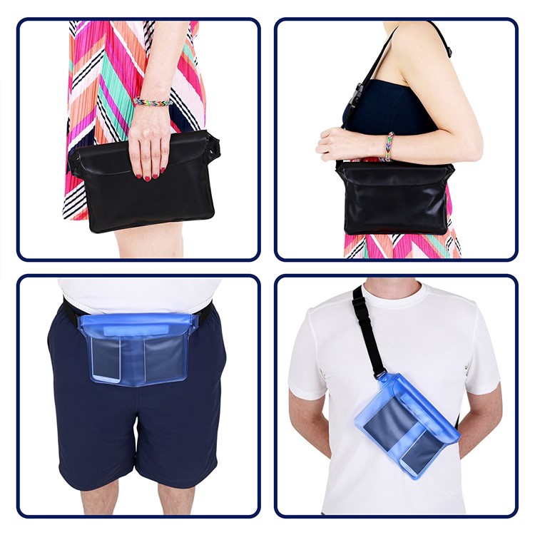 2Pcs/Set Universal PVC 2M Underwater Waterproof Case Bag Pouch (YF220-150) - Black + Blue-5