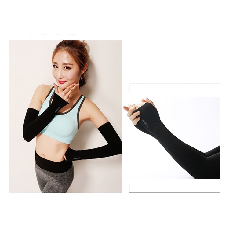 JOYROOM CY172 1 Pair Arm Cooler Cooling Sleeves UV Protective Compression Arm Sleeves - Black-1