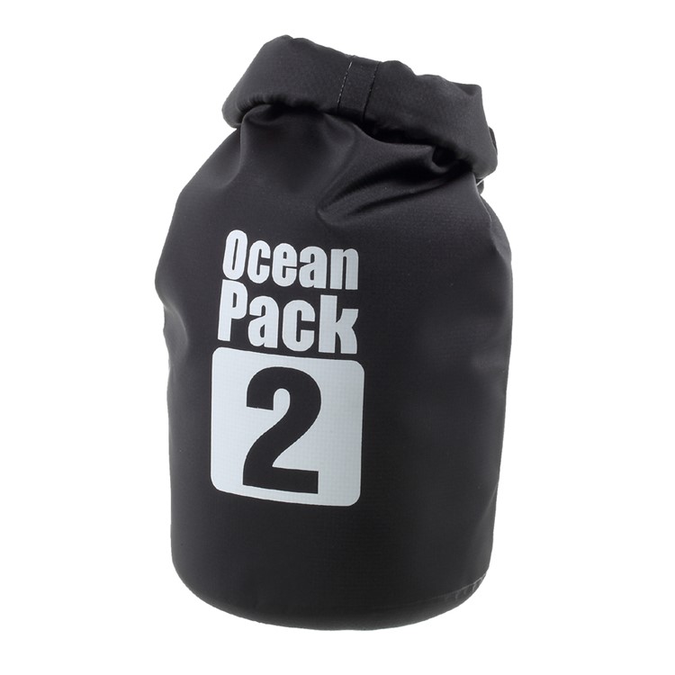 2L Outdoor Waterproof Canoe Swimming Camping Hiking Backpack Dry Bag Pouch - Black-3