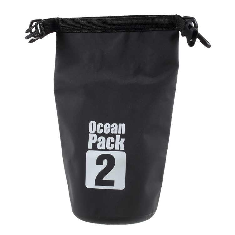 2L Outdoor Waterproof Canoe Swimming Camping Hiking Backpack Dry Bag Pouch - Black-4