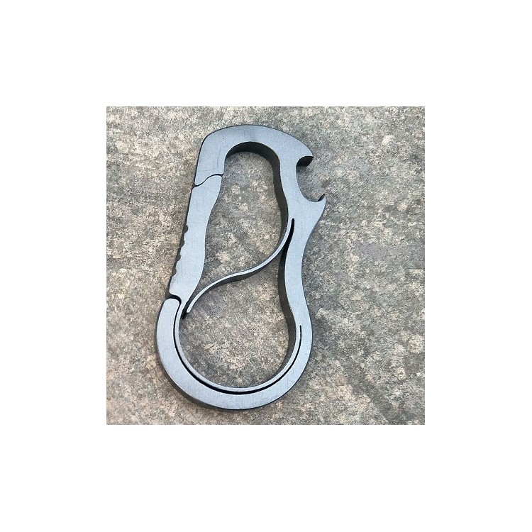 Stainless Steel Bottle Opener Key Chain Carabiner Clip - Grey-1