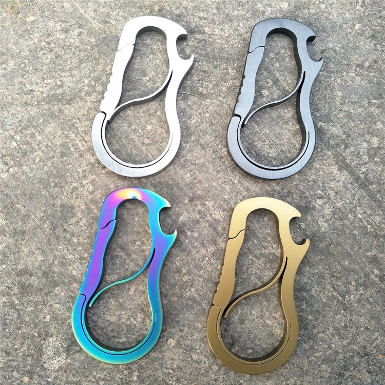 Stainless Steel Anti-lost Key Chain Carabiner Clip with Bottle Opener - Multi-color-10