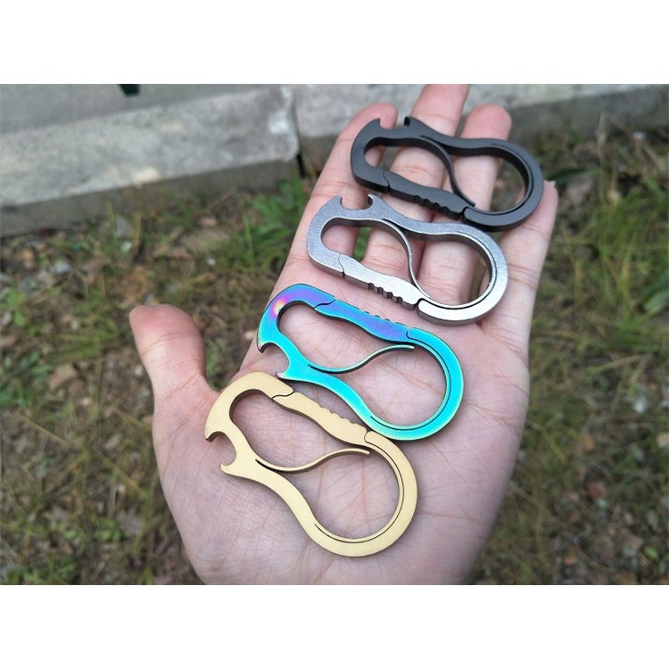 Stainless Steel Anti-lost Key Chain Carabiner Clip with Bottle Opener - Multi-color-12