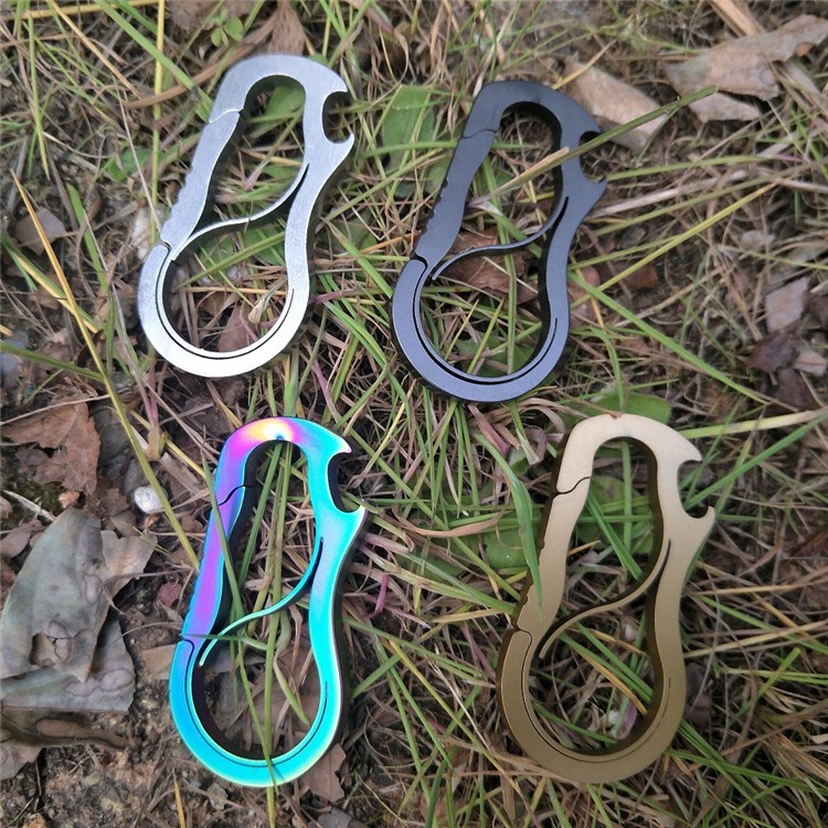 Stainless Steel Anti-lost Key Chain Carabiner Clip with Bottle Opener - Multi-color-13