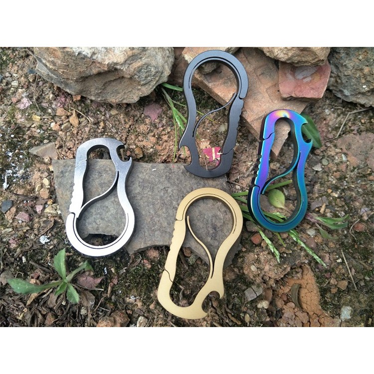 Stainless Steel Anti-lost Key Chain Carabiner Clip with Bottle Opener - Multi-color-14