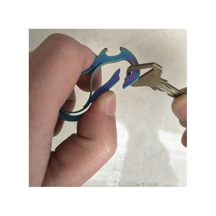 Stainless Steel Anti-lost Key Chain Carabiner Clip with Bottle Opener - Multi-color-2