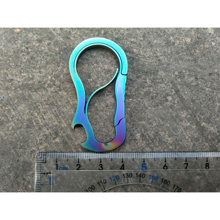 Stainless Steel Anti-lost Key Chain Carabiner Clip with Bottle Opener - Multi-color-4