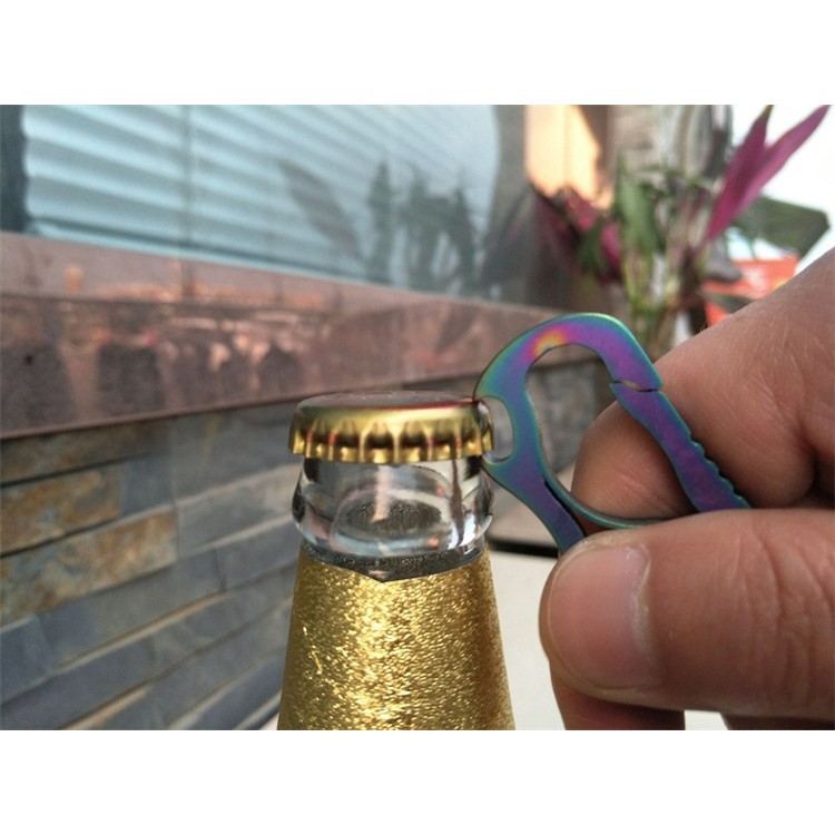 Stainless Steel Anti-lost Key Chain Carabiner Clip with Bottle Opener - Multi-color-5