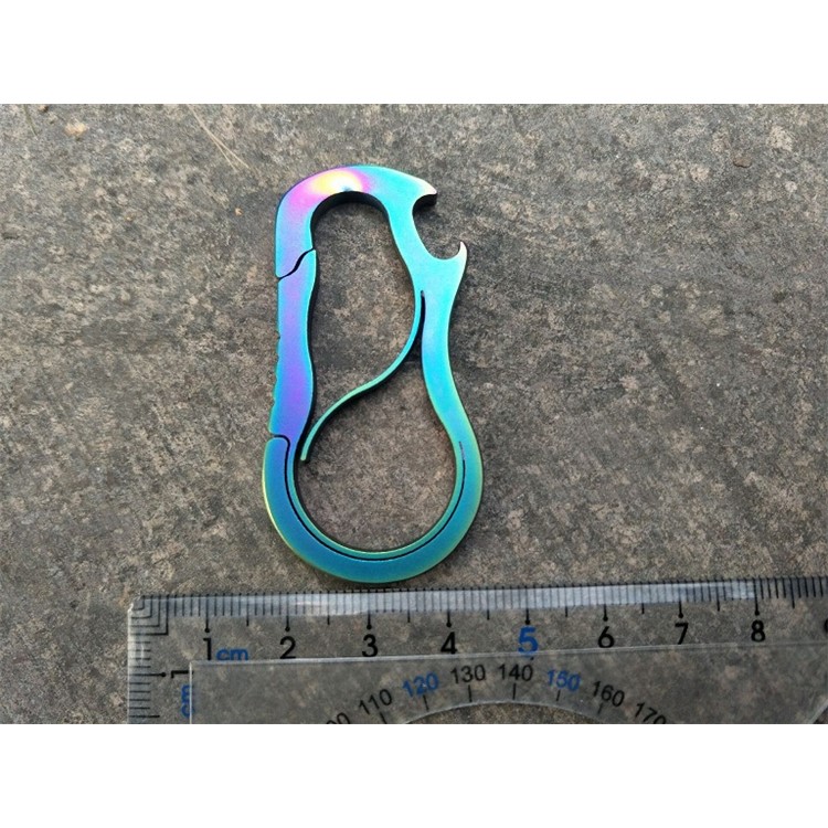 Stainless Steel Anti-lost Key Chain Carabiner Clip with Bottle Opener - Multi-color-6