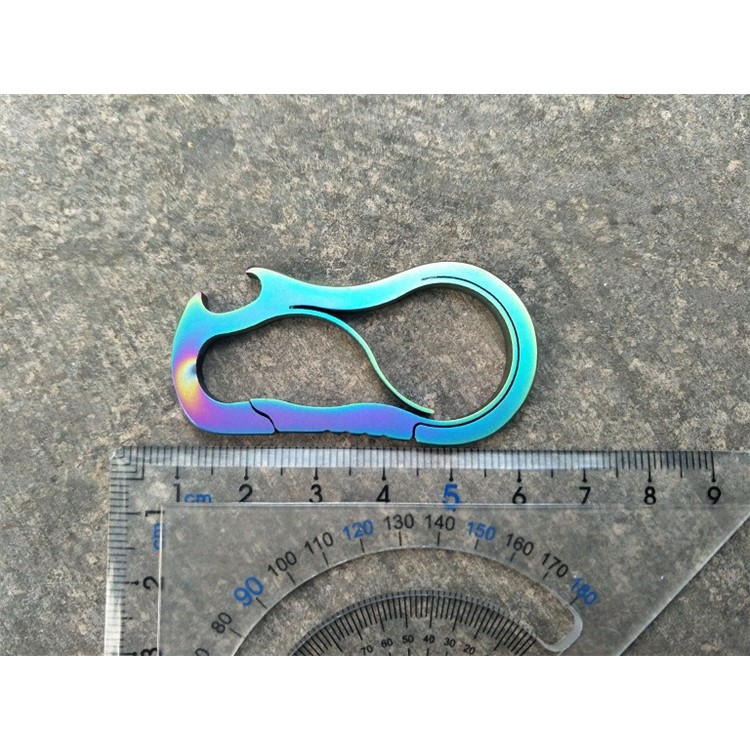 Stainless Steel Anti-lost Key Chain Carabiner Clip with Bottle Opener - Multi-color-7