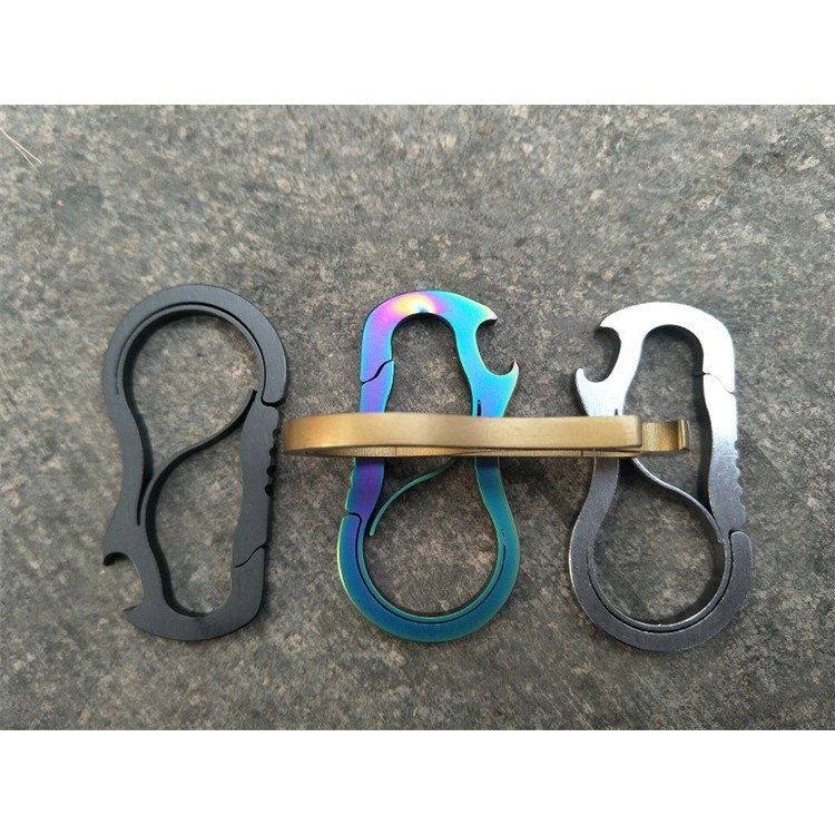Stainless Steel Anti-lost Key Chain Carabiner Clip with Bottle Opener - Multi-color-8