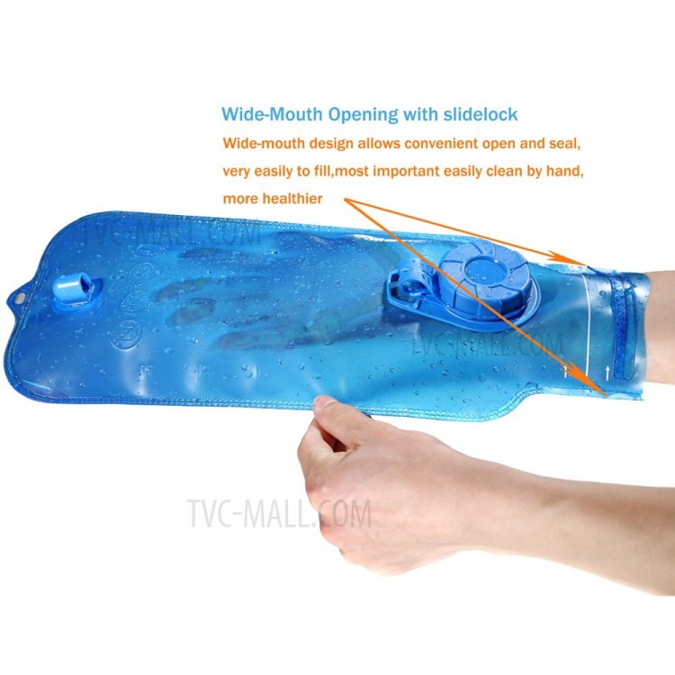2L Foldable EVA Hydration Bladder Bicycle Climbing Camping Hiking Water Bag Pouch - Blue-4