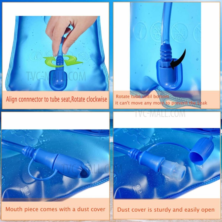 2L Foldable EVA Hydration Bladder Bicycle Climbing Camping Hiking Water Bag Pouch - Blue-8