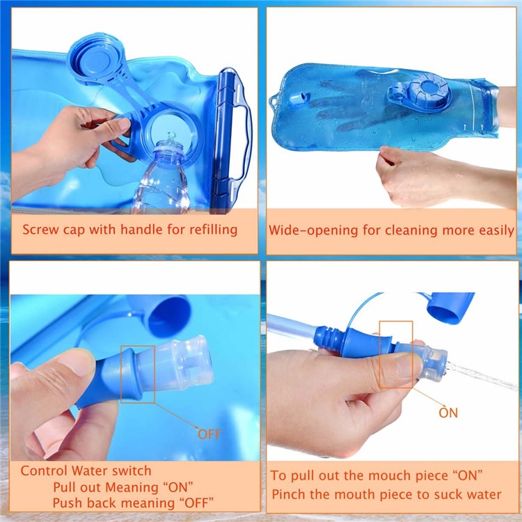 3L Foldable EVA Hydration Bladder Bicycle Climbing Camping Hiking Water Bag Pouch Cover - Blue-10