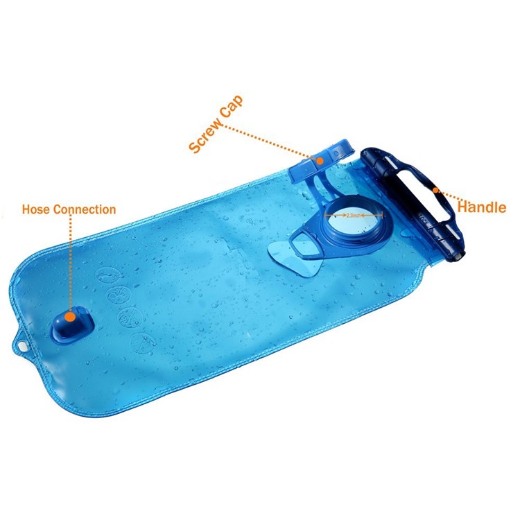 3L Foldable EVA Hydration Bladder Bicycle Climbing Camping Hiking Water Bag Pouch Cover - Blue-3