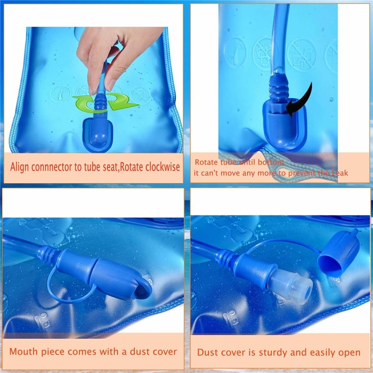 3L Foldable EVA Hydration Bladder Bicycle Climbing Camping Hiking Water Bag Pouch Cover - Blue-8