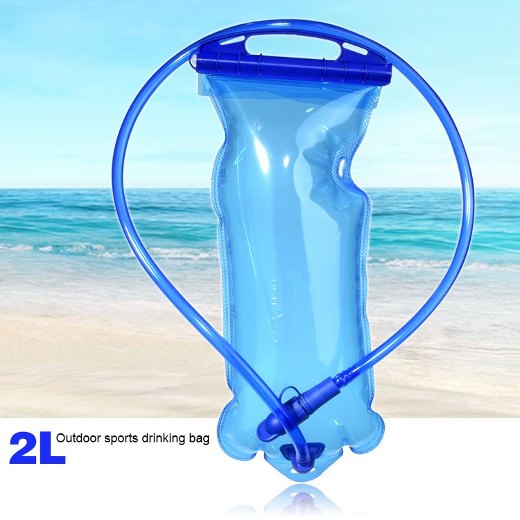 2L Wide Mouth Hydration Drinking Water Bladder Bag for Sports Hiking Camping - Blue-1