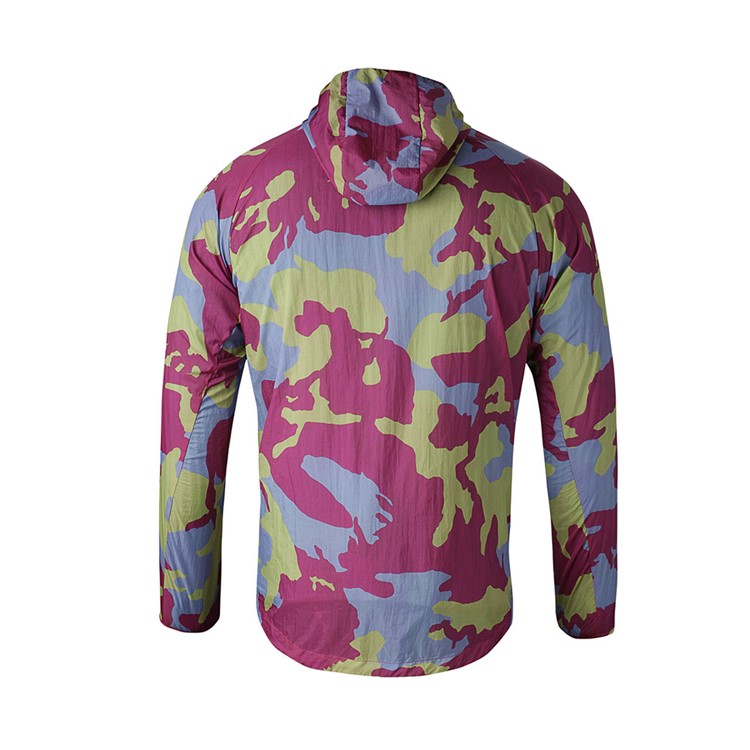 Camouflage Men's Long Sleeve Thin Coat UV-Protection Sunscreen Jacket - Wine Red / Size: S-2