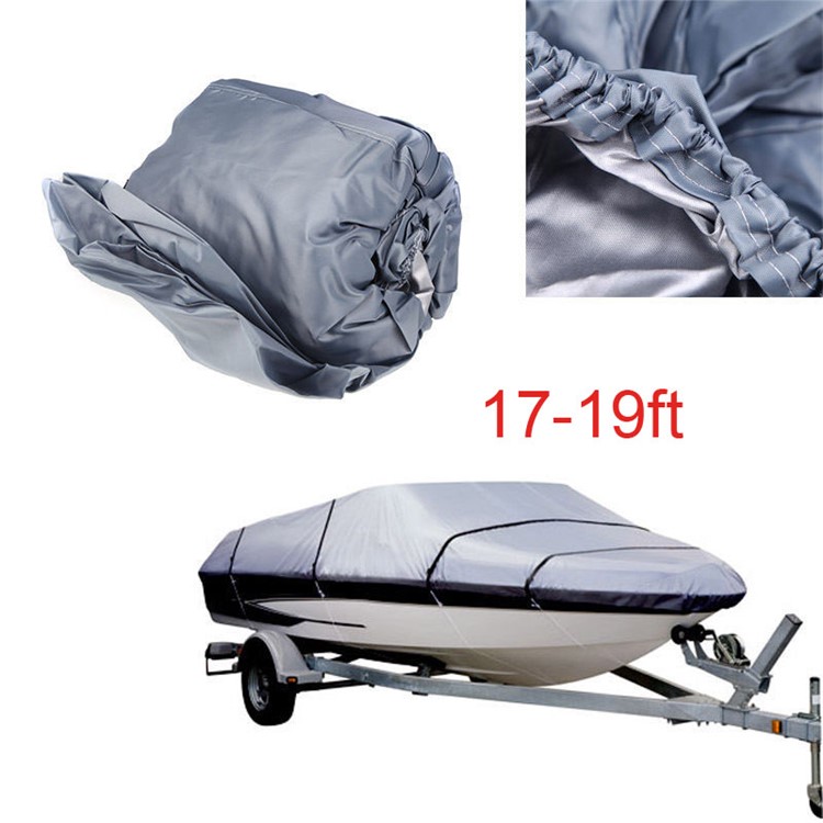 Waterproof Heavy Duty 210D Boat Cover for 17-19ft V-Hull Runabouts Ship Speedboat, Size: 600 x 230cm-1